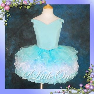 Girl Baby Blue Cup Cake National Pageant Dress Shell Off Shoulder 