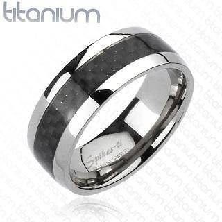 Titanium Black Carbon Fiber Mens Wedding Band Ring Size 12 ~99 Cent 
