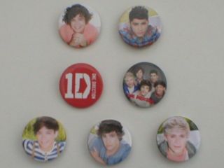 ONE DIRECTION bunch of 7 x BUTTON BADGES (7)   official licensed 