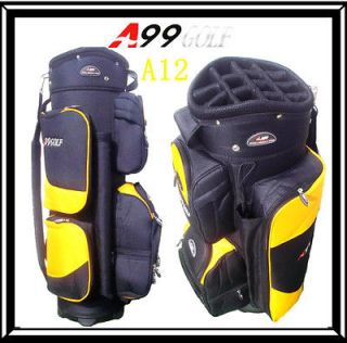 A99 golf 14 way compartment top divider golf 9 cart bag black yellow 