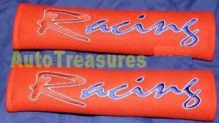   Embroidered Racing Red Blue GT Seat Belt Pads Chevy Chevrolet Camaro