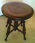 Vintage Piano Stool with Glass Ball Claw Feet from Cana