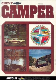 1971 Chevrolet Motorhome RV Van Camper Brochure Canada