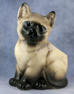 Vintage Ceramic Lefton Siamese Kitten Cat Planter Glossy Made In Japan