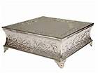 Silver Square Wedding Cake Plateau Stand with Design   14, 18 or 22