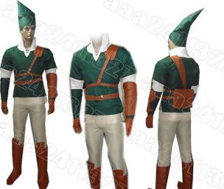 Legend of Zelda link anime Cosplay costume all size man