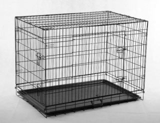 New Black 24 Pet Folding Suitcase Dog Cat Crate Cage Kennel Pen w/ABS 