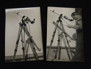 Old fantastic antique Carl Zeiss telescope photo owner operating