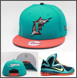   Era Florida Marlins Custom Snapback Hat Designed For Lebron 9 Cannon