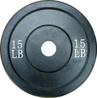   15 lb Pair (2) Black Olympic Bumper Plate weight lifting Crossfit
