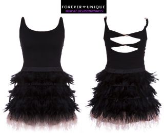 NEW FOREVER UNIQUE HINA FEATHER DRESS UK 12 RRP £250