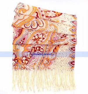 Fashion Floral Print 100% Wool Scarf/Shawl Multicolor  OVER 99% 