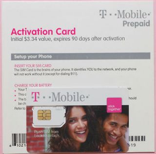   Prepaid Activation Kit Unactivated, Includes Sim Card + $3.34 Airtime