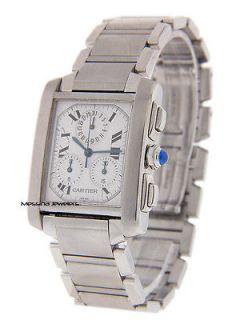 Genuine Cartier Tank Francaise Chronograph Stainless Steel Mens Watch