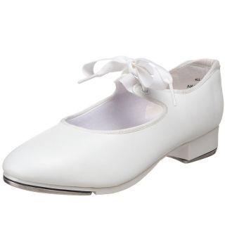 Capezio 625 Tyette tie tap dance shoes white girls adult new