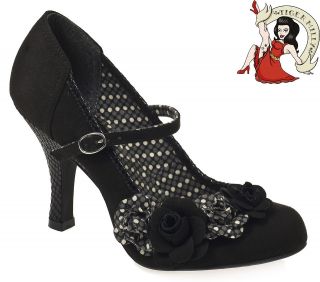 RUBY SHOO LADIES suede OHARA SHOES kitten heels BLACK UK 3 8
