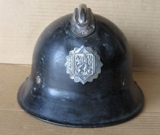 WWII CZECHOSLOVAK ARMY HELMET M29 / LARGE ARMY BADGE / GOOD CONDITION