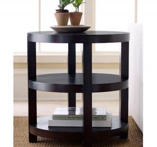 Newly listed Merge Wood Round End Table 3 tier 25.6 High Finish Black