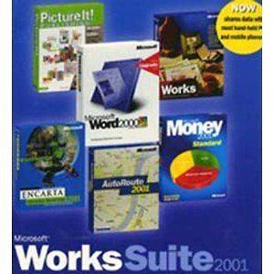   MONEY 2001 WORD 2000 PICTURE IT ETC IN WORKS SUITE 2001 7 CD SET