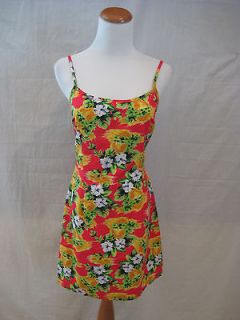 Womens Bright Print Hawaiian Sun Dress Size Medium