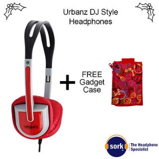  Kids DJ Style Headphones + FREE iPod  Camera Case Red Black