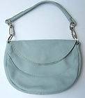 CARLA MANCINI, Pale Blue Leather Shoulder Bag Handbag TRIPLE MINT
