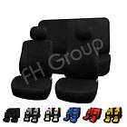   Seat Covers W. 2 Headrests & Solid Bench Black (Fits Monte Carlo