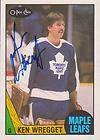 1987 88 OPC Hockey Ken Wregget 242 Maple Leafs NM MT
