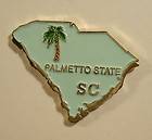 SOUTH CAROLINA Shape PALMETTO STATE Souvenir LAPEL PIN