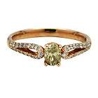 14K ROSE GOLD FANCY YELLOW CHAMPAGNE DIAMOND PROMISE ENGAGEMENT BRIDAL 