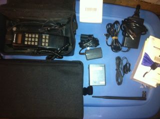 Vintage Motorola Bag Phone Car phone with accessories and cases