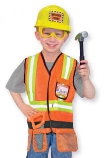   Doug Construction Worker Costume w/Tool, Hard Hat, Goggles,Saw #4837