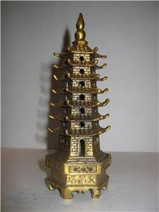 tier bronze Wen Chang Pagoda Statue Feng Shui Protect