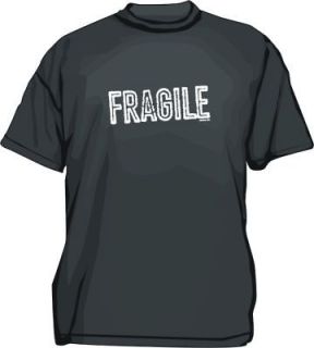 FRAGILE STAMP Distressed Style Logo Mens Tee Shirt