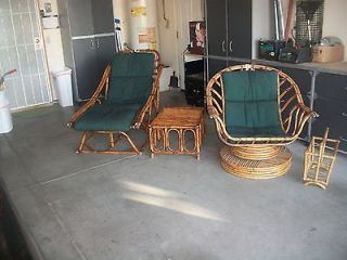 Swivel Rocker Retro Patio Bamboo and Lounge Chair Boca Rattan Loungers
