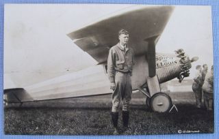 Charles Lindberg, Spirit of St. Louis Postcard Size Photo by Underwood