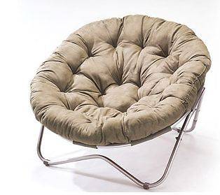   Large Oval Lounger Lounge Seat Chair Khaki Thick Cotton Cushion Comfy