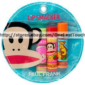 Lip Smacker 4pc PAUL FRANK Balm/Gloss HONEY+SPUMONI+STRAWBERRY BANANA 