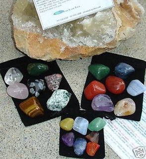 Chakra Healing Set 14 LG Tumbled Stone plus Travel Kit