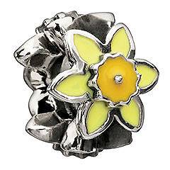 Authentic Chamilia Daffodil Sterling Silver Enamel Bead 2020 0650
