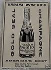 1904 GOLD SEAL SPECIAL DRY CHAMPAGNE URBANA WINE COMPANY AD