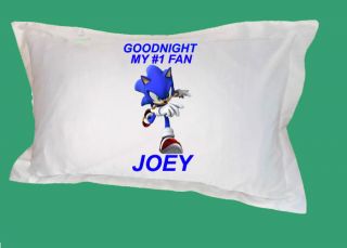 SONIC THE HEDGEHOG PERSONALIZED PILLOW CASE CUSTOM KIDS NAME