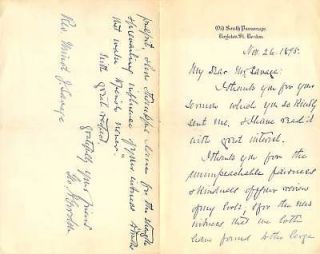 1895 GEORGE A GORDON Autograph Letter Signed