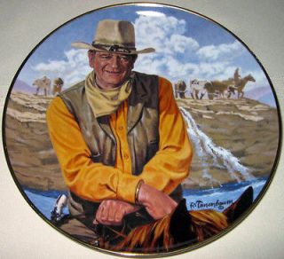 Franklin Mint American Legend JOHN WAYNE, RUGGED HORSEMAN Cowboy Plate 