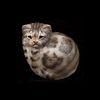 WINDSTONE SILVER BENGAL PUFFIN CAT KITTEN FIGURINE