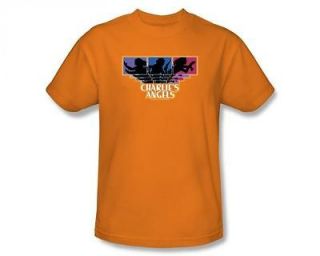 Charlies Angels Boxed Logo Vintage Style 80s TV Show T Shirt Tee