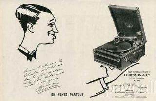   Portable Columbia Phonograph Maurice Chevalier Caricature Message
