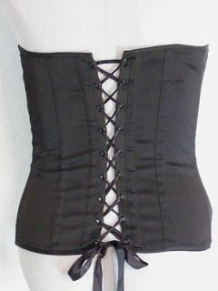 Charlotte Russe Corset Top Size Large Black & White Lace Up Back Hook 