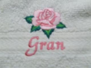 Personalised Towel Set Embroidered with Rose