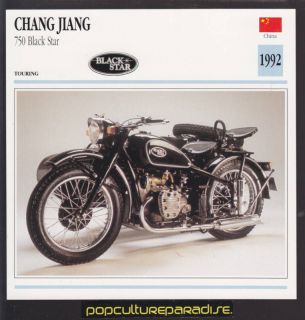 1992 CHANG JIANG 750 Black Star CHINA MOTORCYCLE CARD